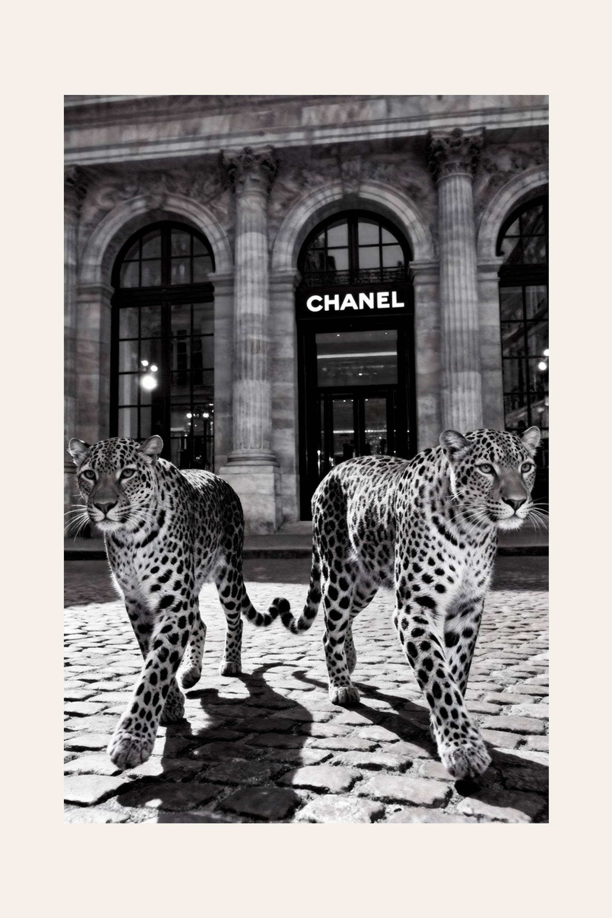 urban wildlife glass painting