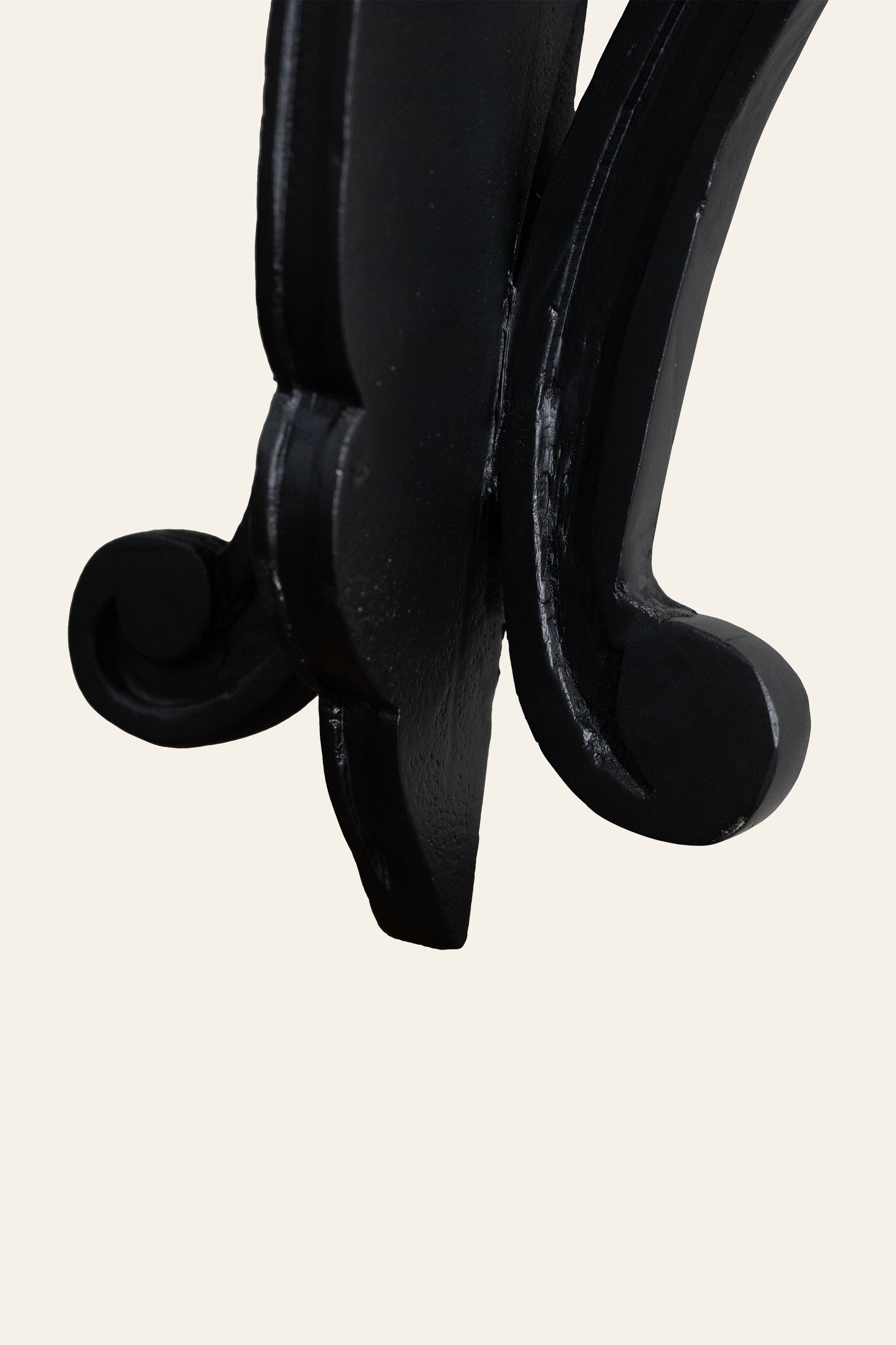vintage black wooden wall support