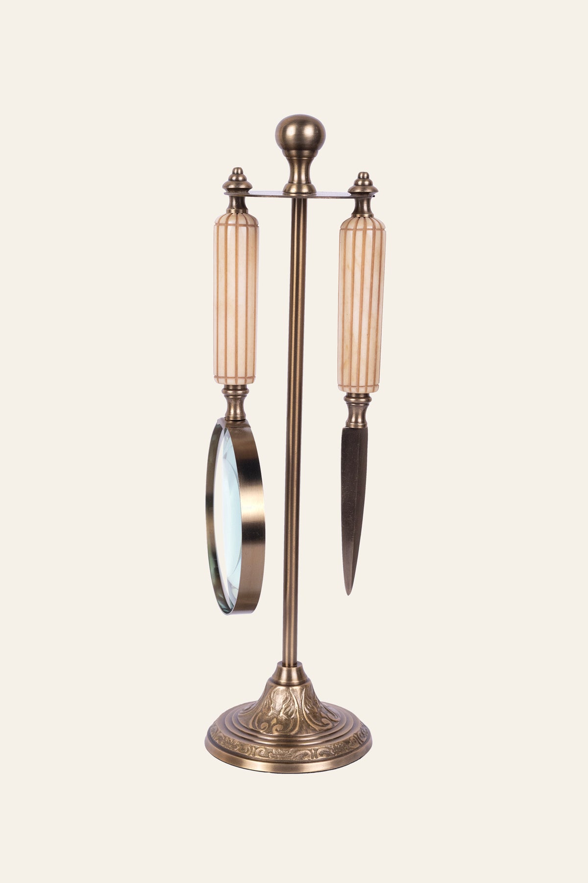 vintage magnifying glass letter opener set