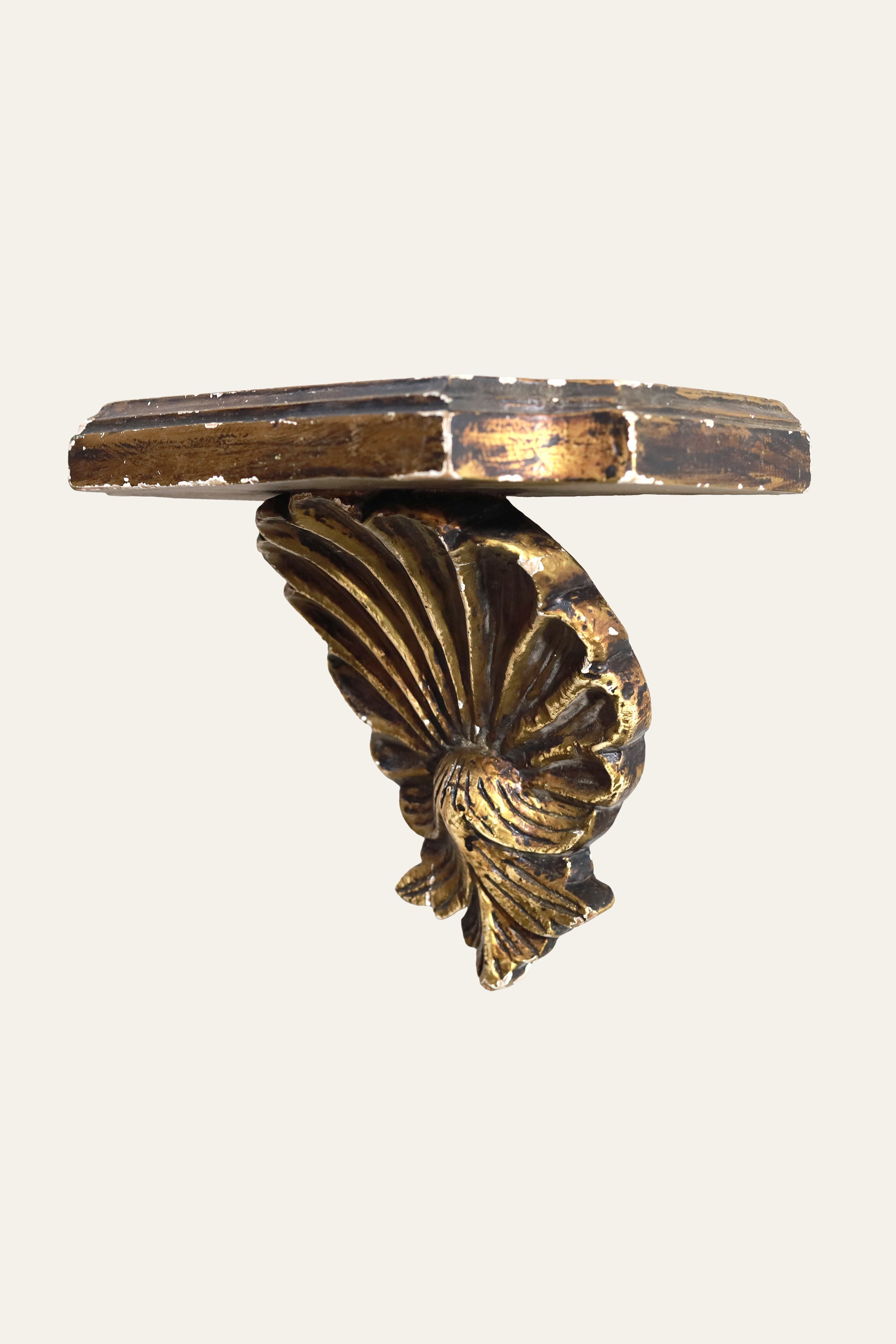 vintage style gold wooden shelf support