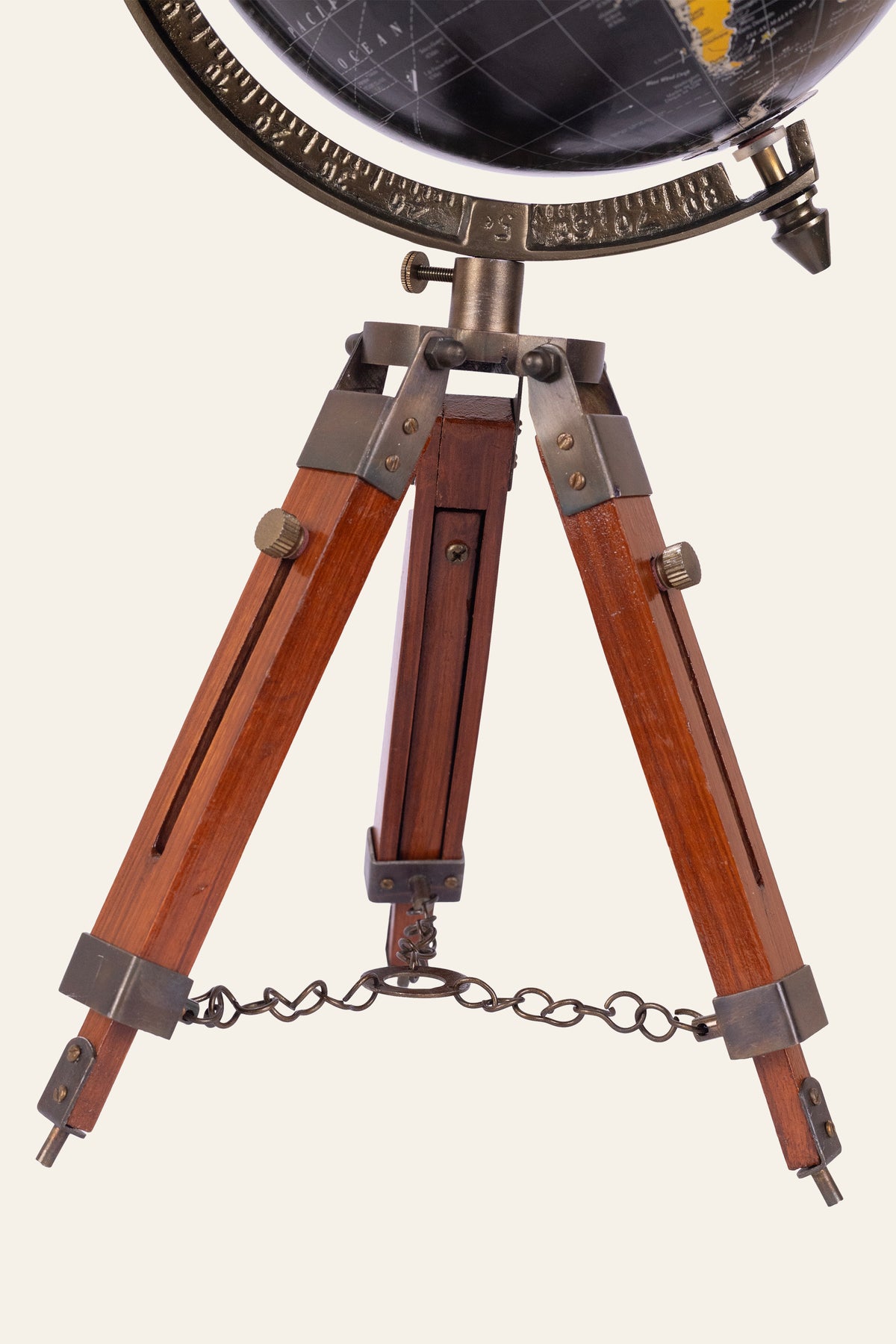 wooden tripod globe for study room